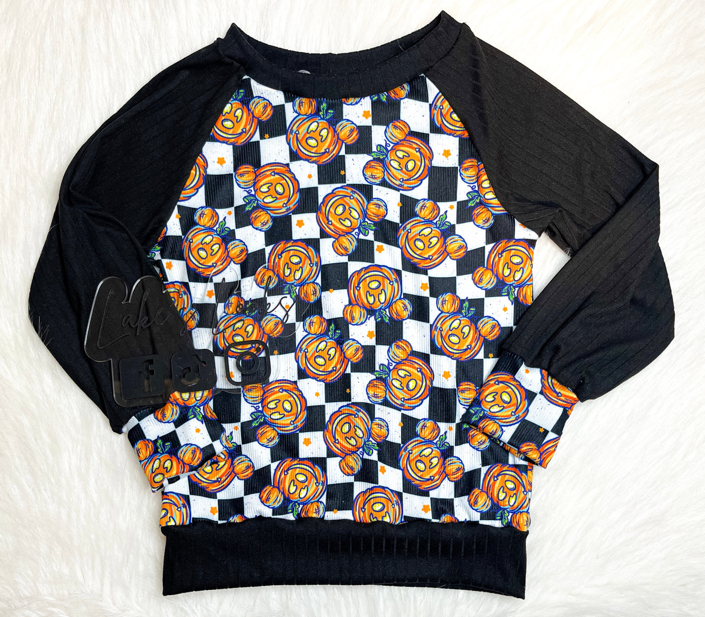 RTS (4T) Pumpkin Mouse Raglan Top