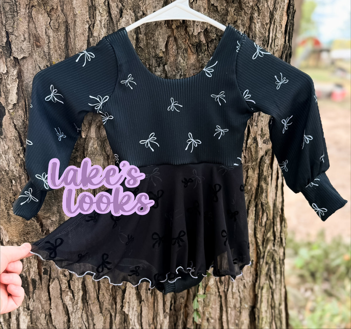 RTS (2T) Black Bows Bishop Sleeve Brielle
