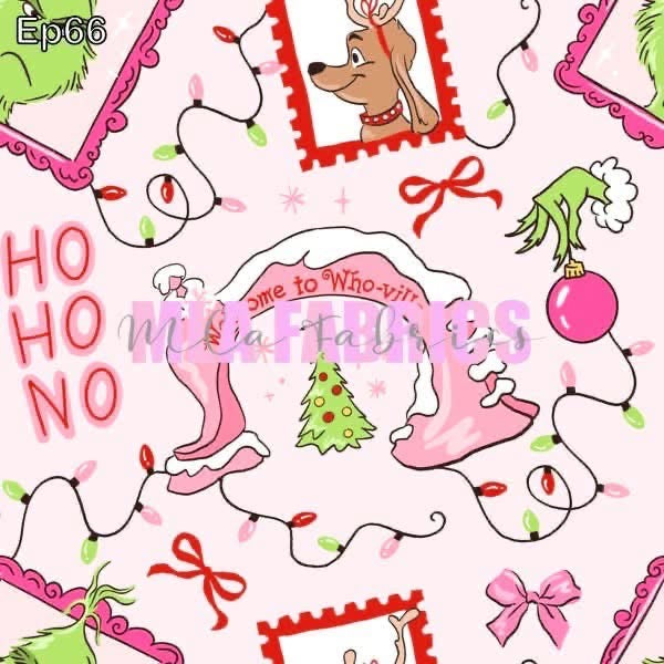Pink Christmas Green Guy