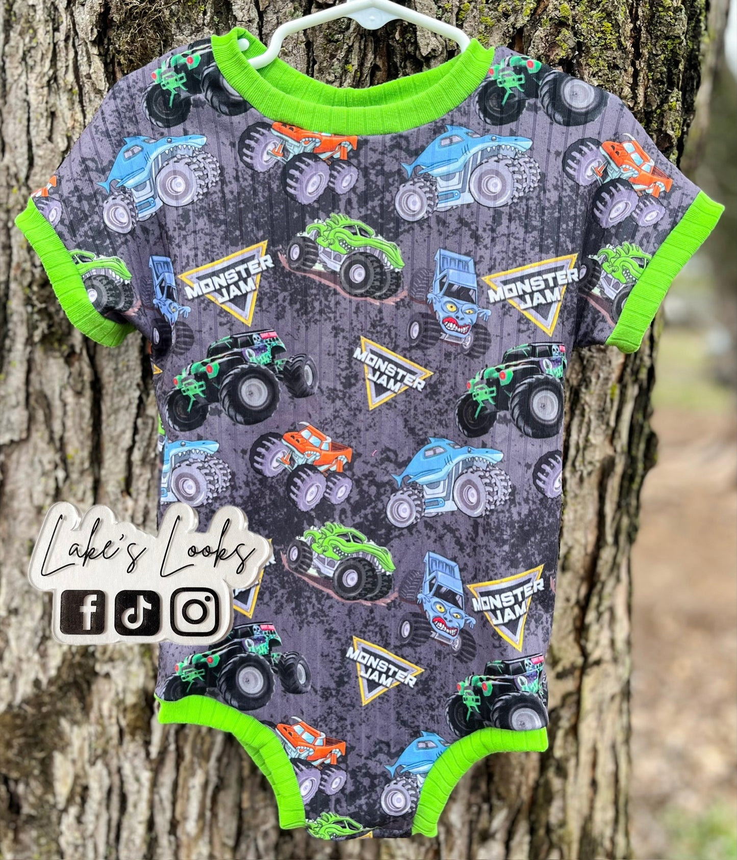 RTS (18/24) Monster Truck Cozy Romper