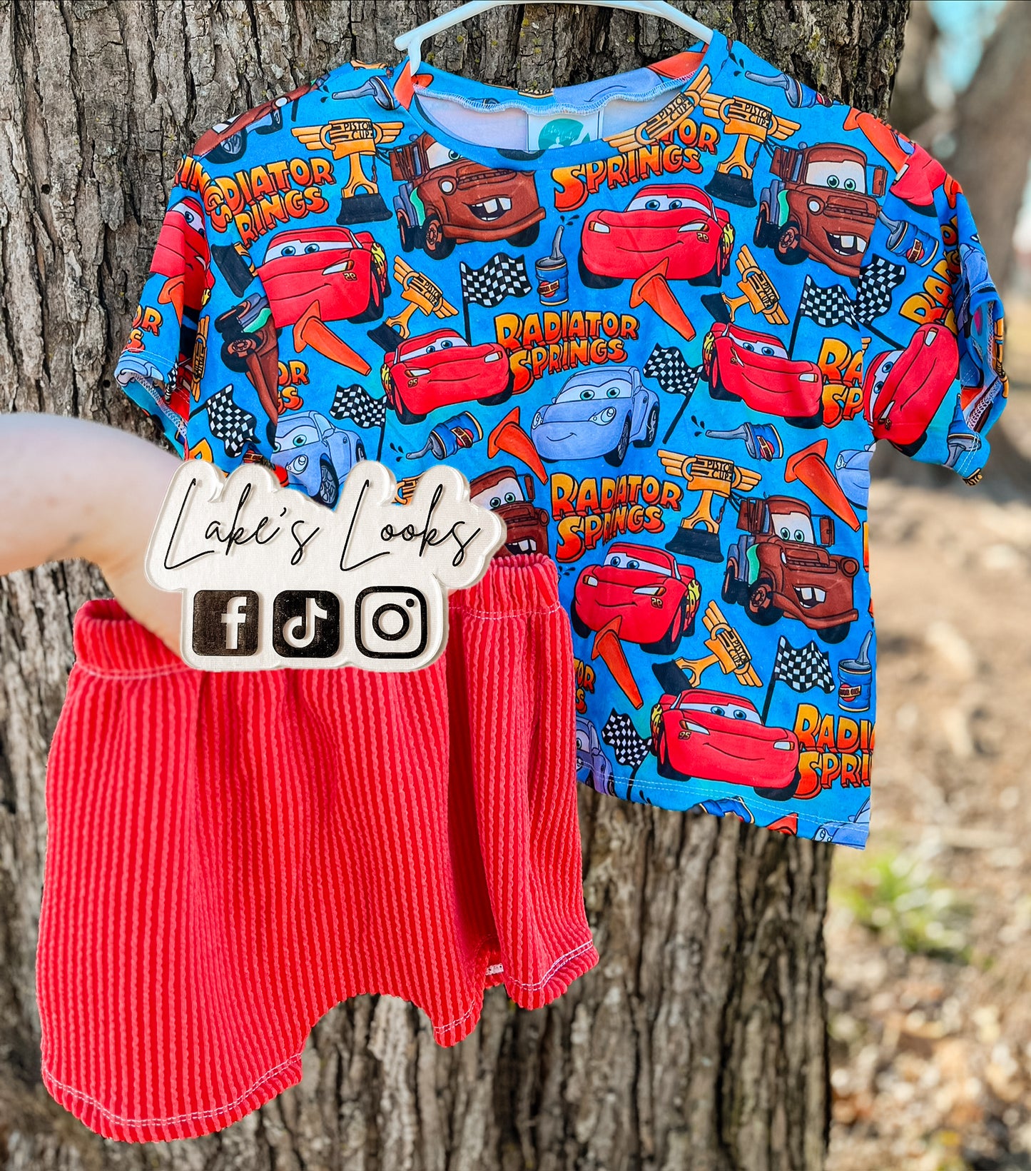 RTS (3T) Blue Route 66 Boxy Tee & Play Shorts Set