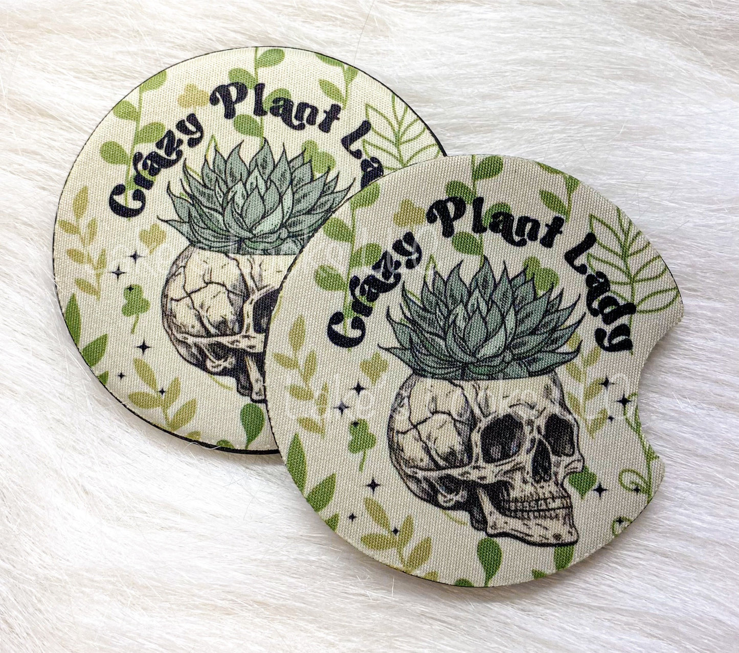 Crazy Plant Lady Car Coaster