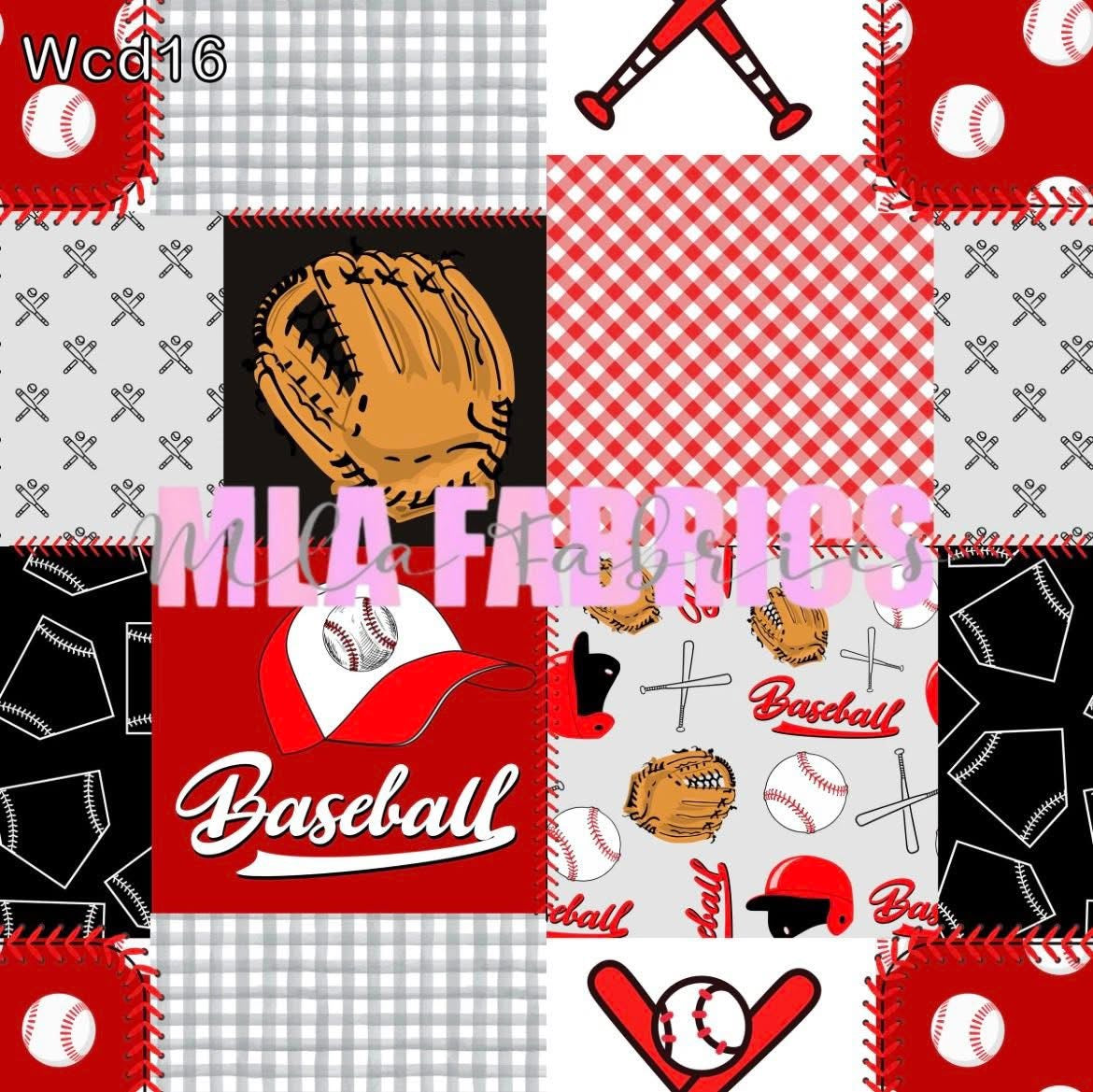 Red Baseball Patchwork