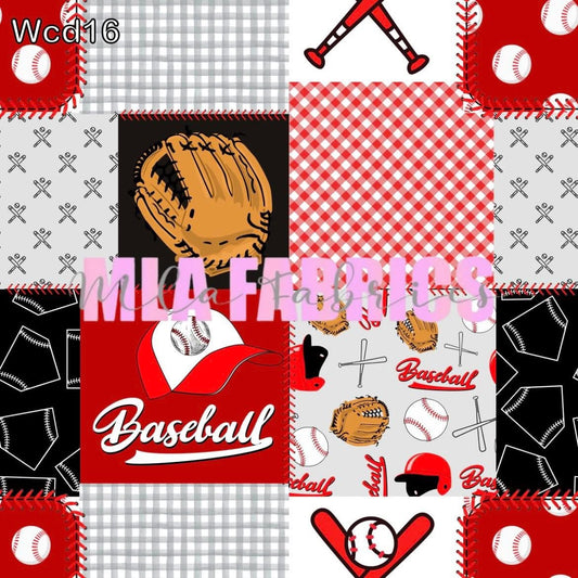 Red Baseball Patchwork