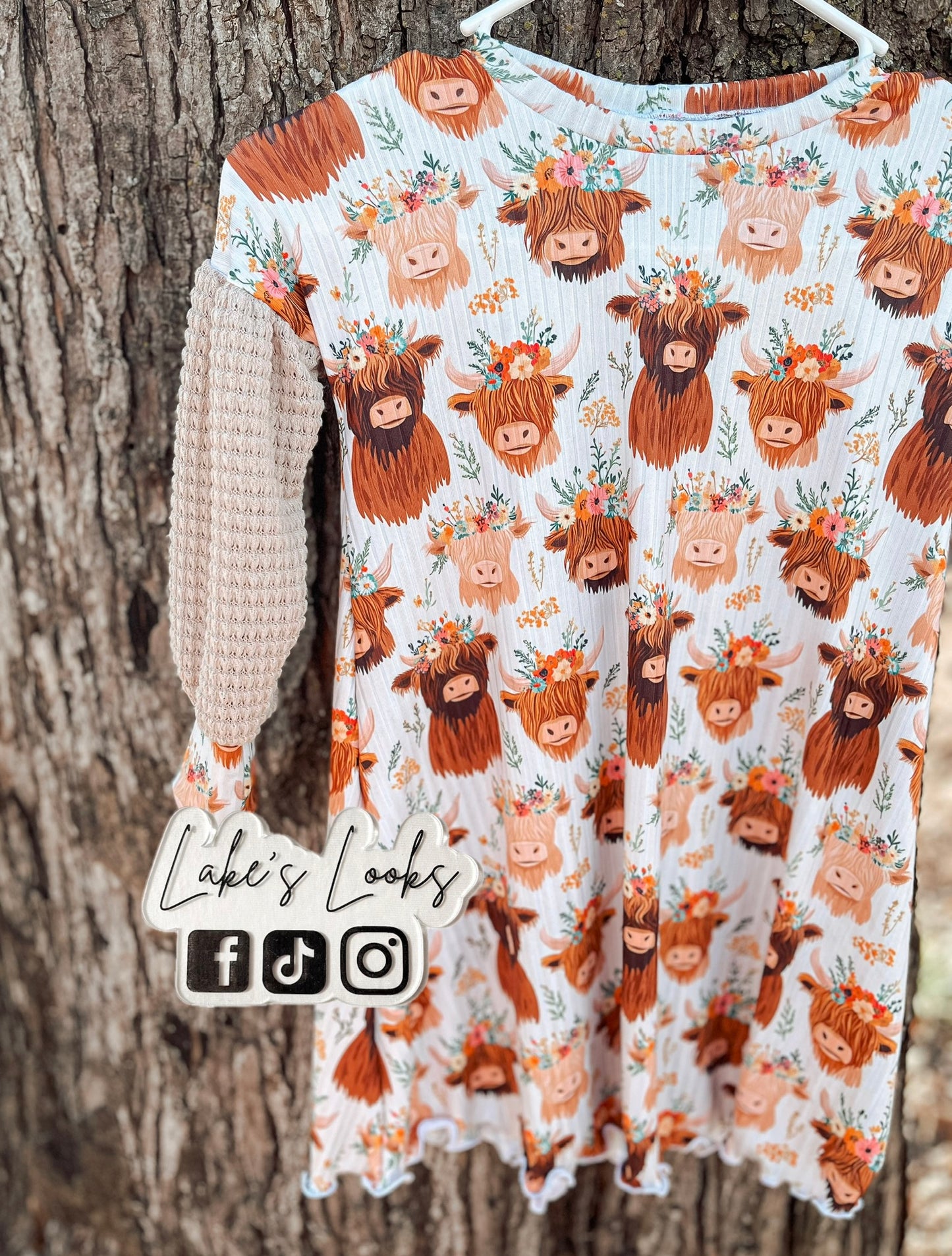 RTS (3T) Highland Cow Elowen Dress