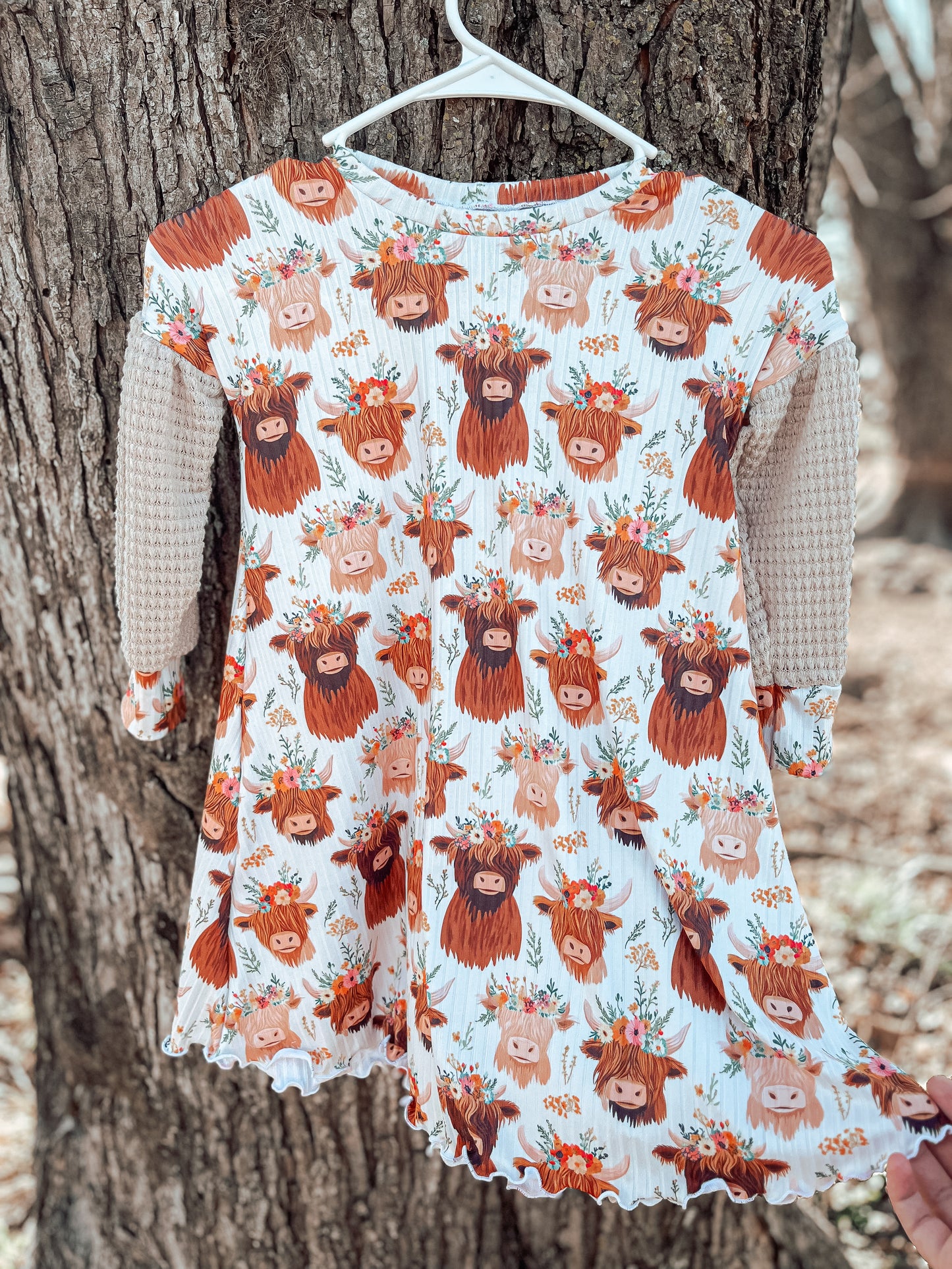 RTS (3T) Highland Cow Elowen Dress