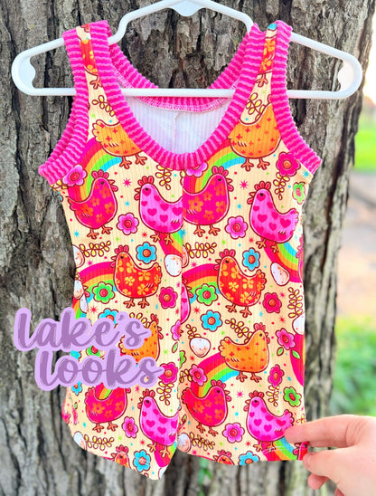 RTS (9/12) Chicken Sunny Romper