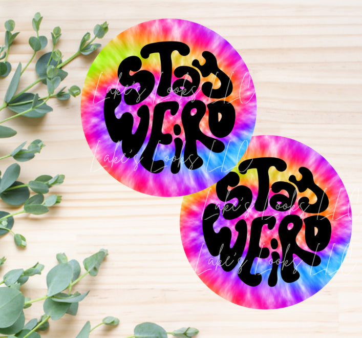 Stay Weird Car Coasters