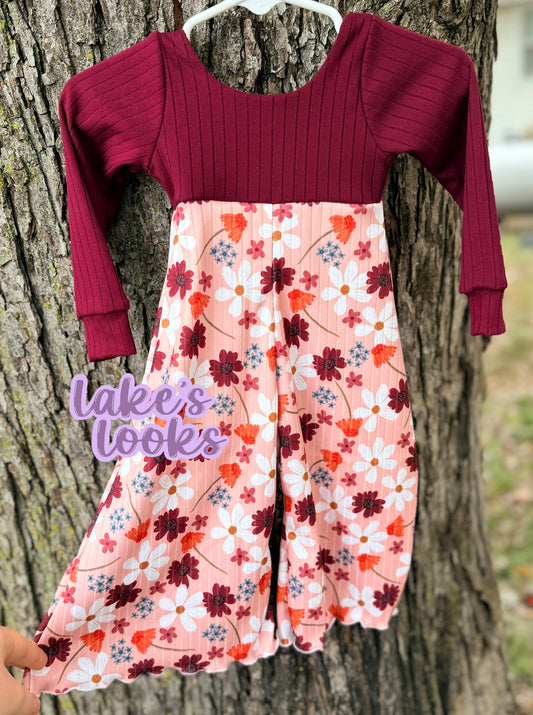 RTS (6/9) Fall Floral Petal Romper