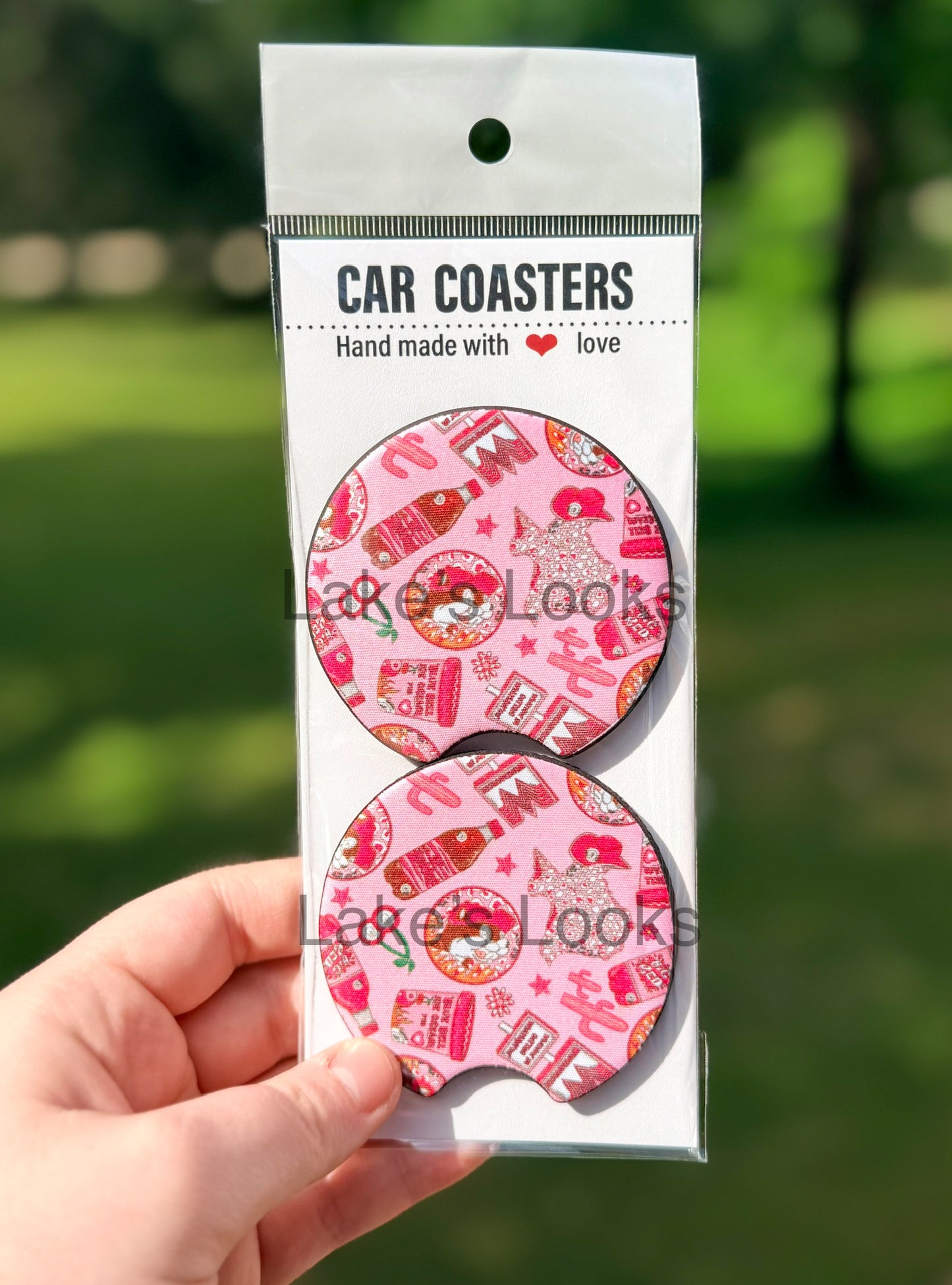 Pink Beaver Car Coaster Set