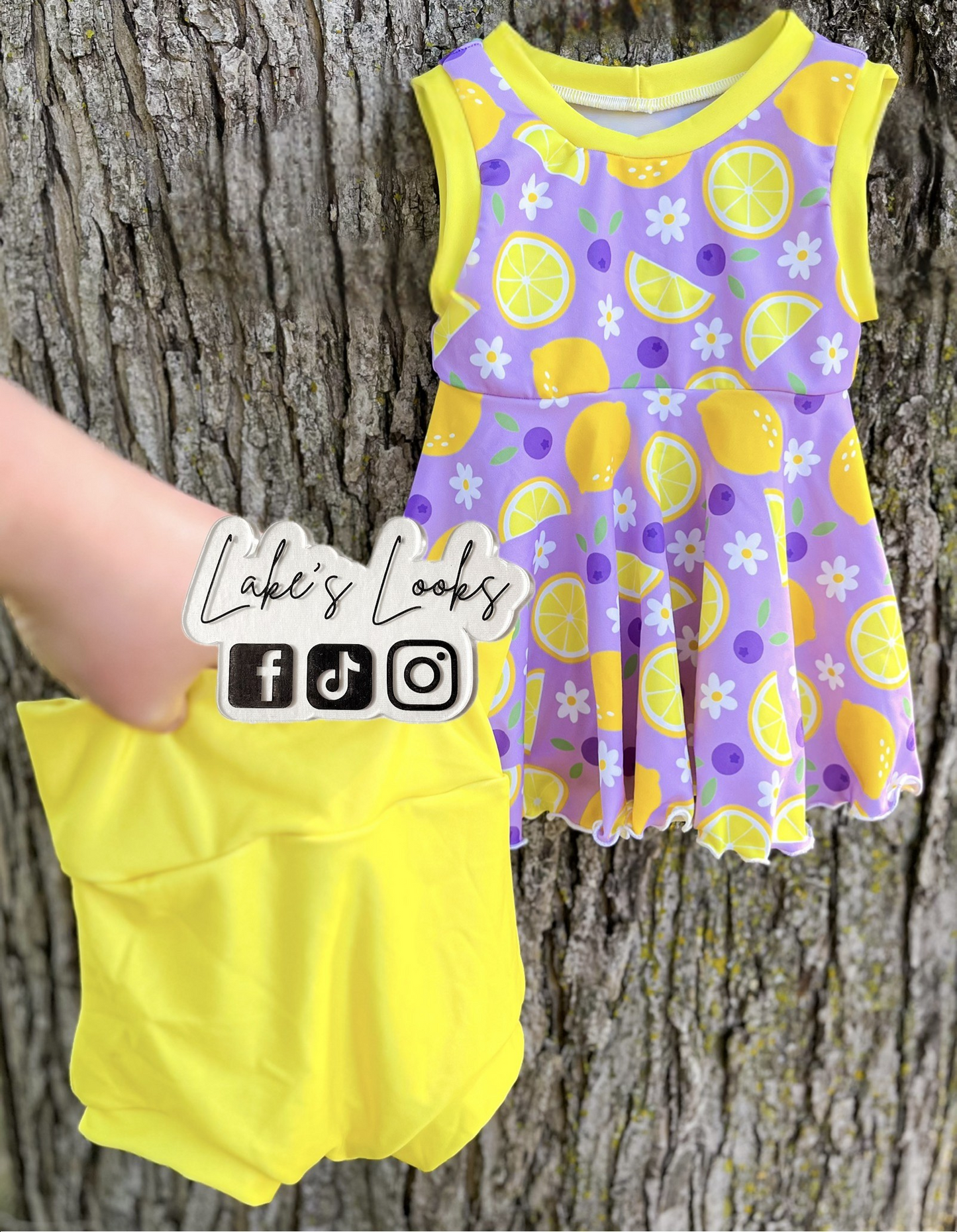 RTS (12/18) Purple Lemon Swim Tank Peplum & Bummie