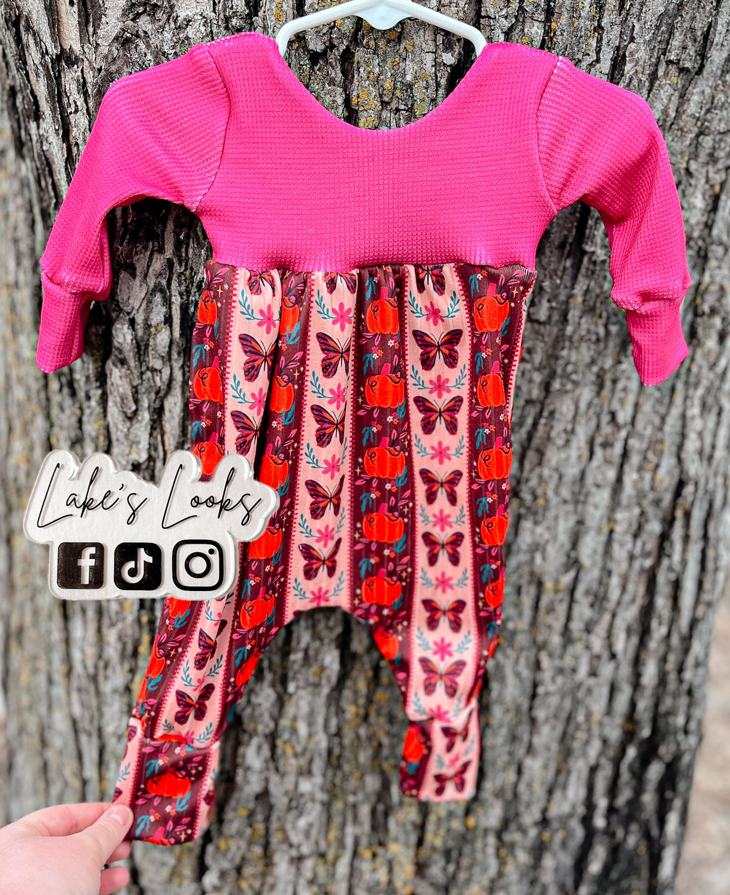RTS (0/3) Pumpkins & Butterflies Magnolia Romper