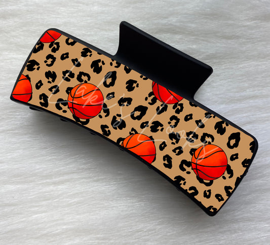 Leopard Basketball Claw Clip