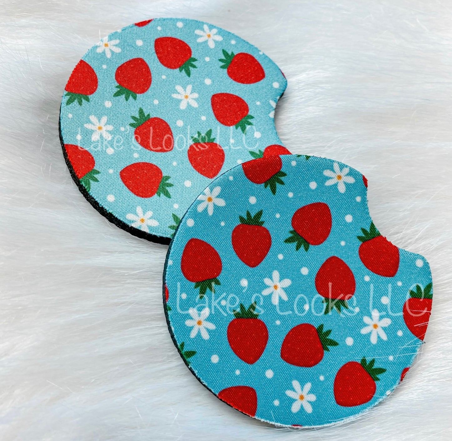 Strawberry Daisy Car Coaster Set