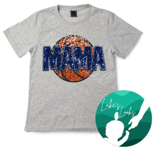 Basketball Mama Faux Sequins Tee