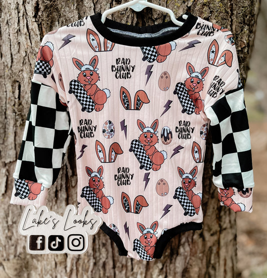 RTS (9/12) Rad Bunny Cozy Romper