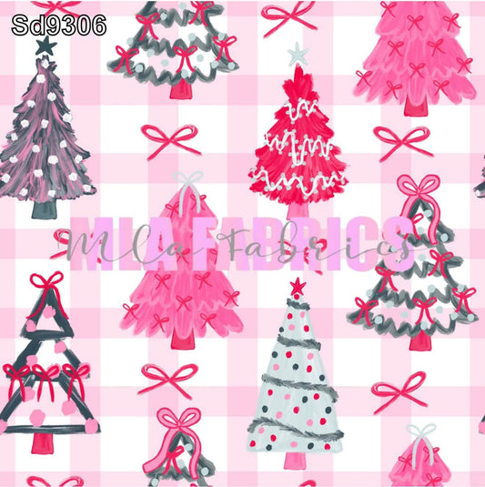 Pink Christmas Tree Gingham