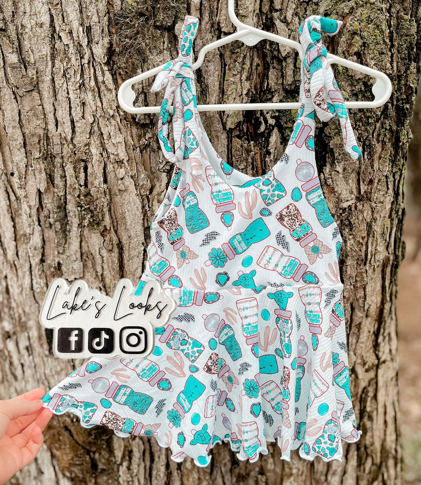 RTS (3T) Cowgirl Juice Camellia Tie Top