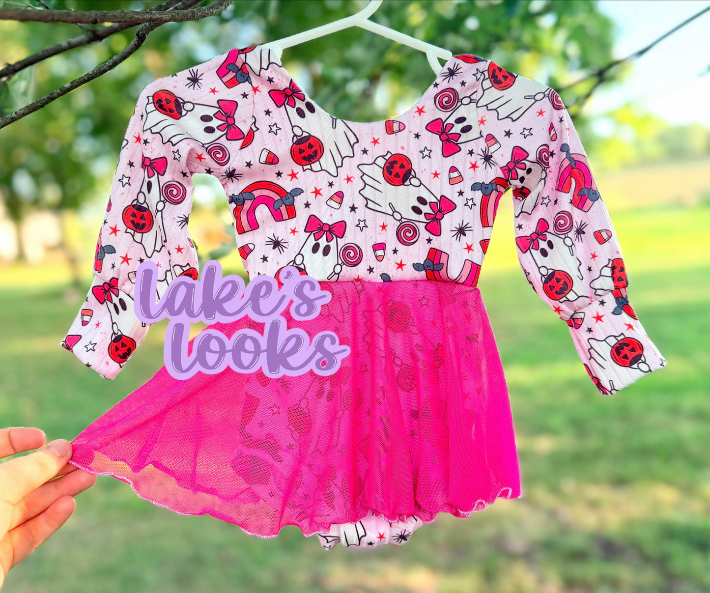 RTS (9/12) Pink Ghostie Bishop Sleeve Brielle