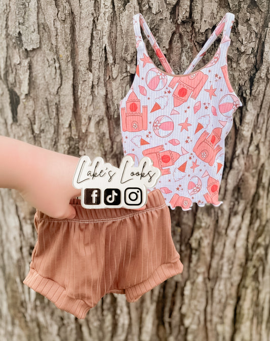 RTS (6/9) Sandcastles Brielle Top & Shortie Set