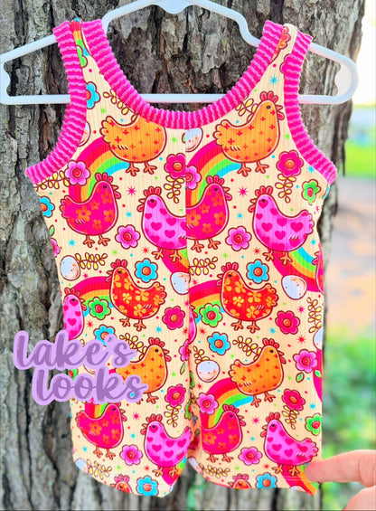 RTS (9/12) Chicken Sunny Romper