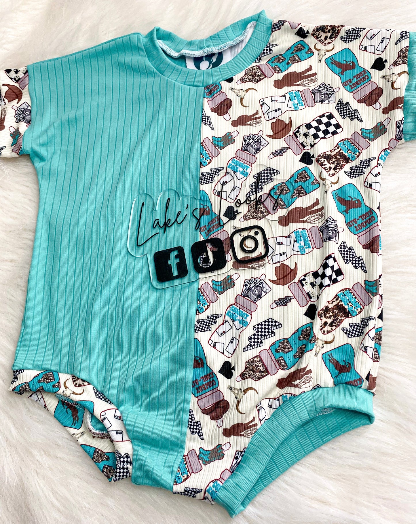 2T Cowboy Juice Split Cozy Romper