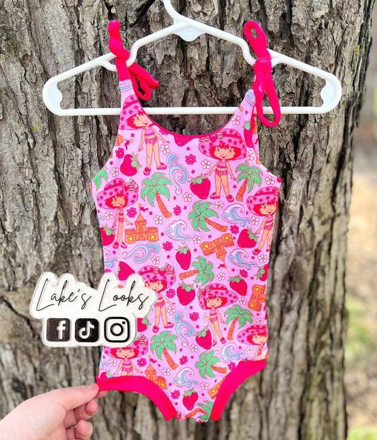 RTS (18/24) Strawberry 1 Piece Swimsuit