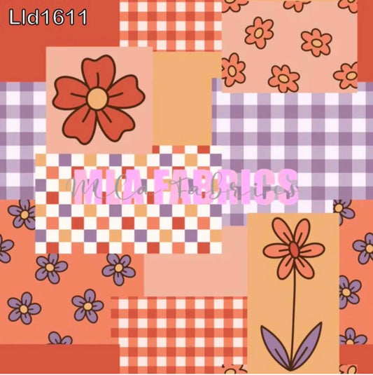 Orange & Purple Floral Patch