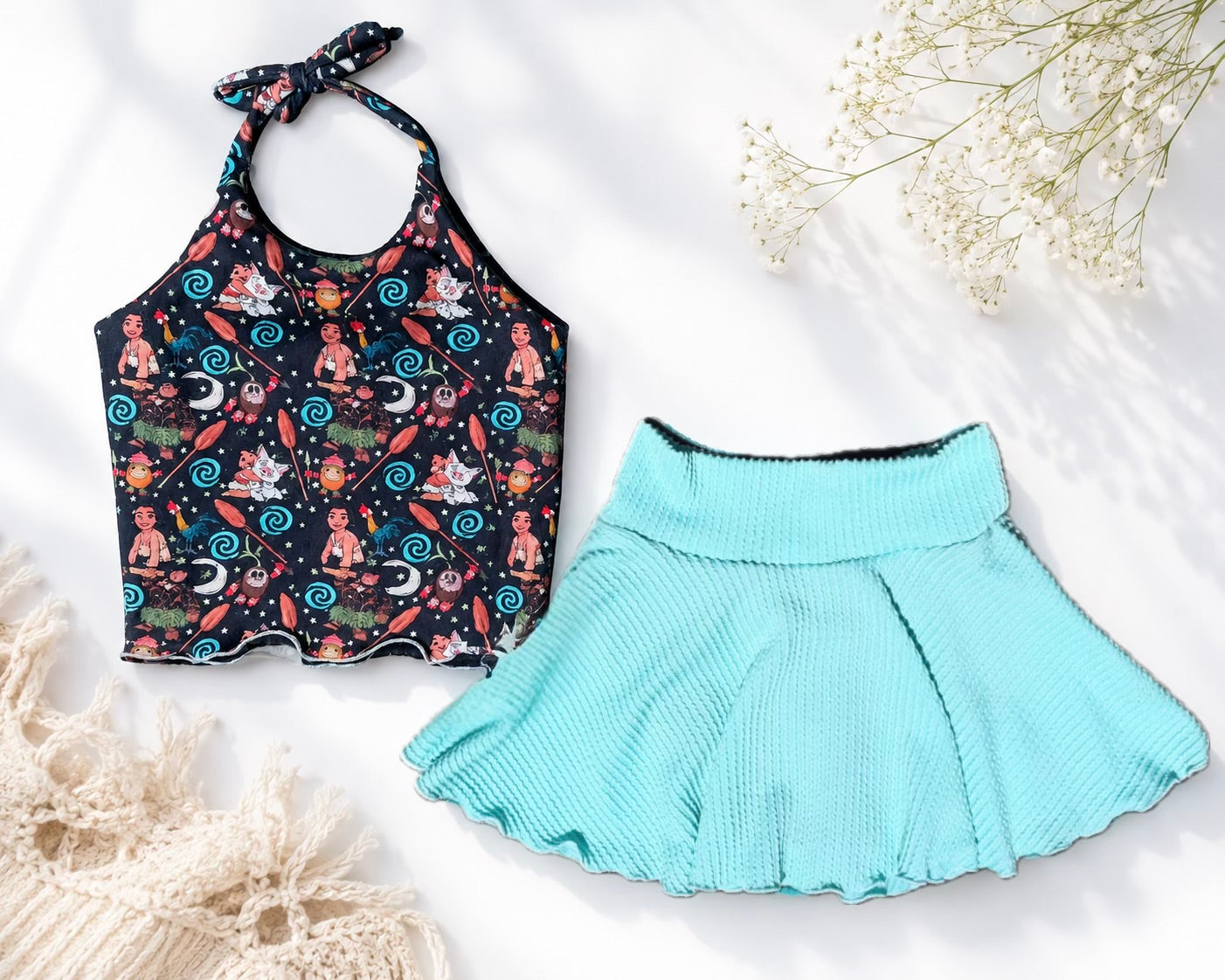RTS (4T) Ocean Princess Halter & Skirted Bummie