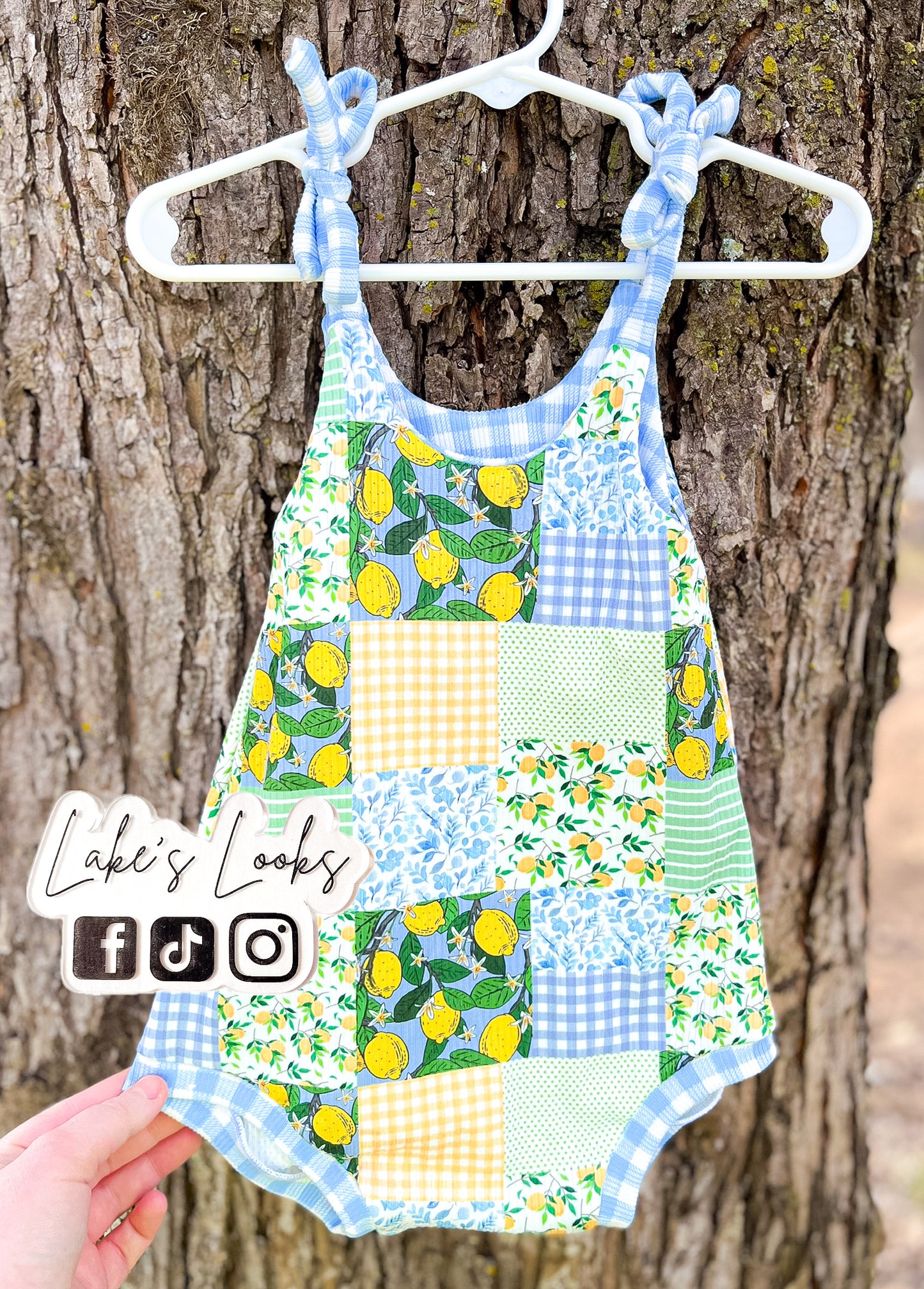 RTS (6/9) Lemon Camellia Romper