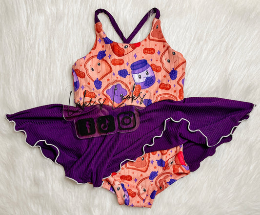 RTS (18/24) PB & J Cross Back Brielle Romper