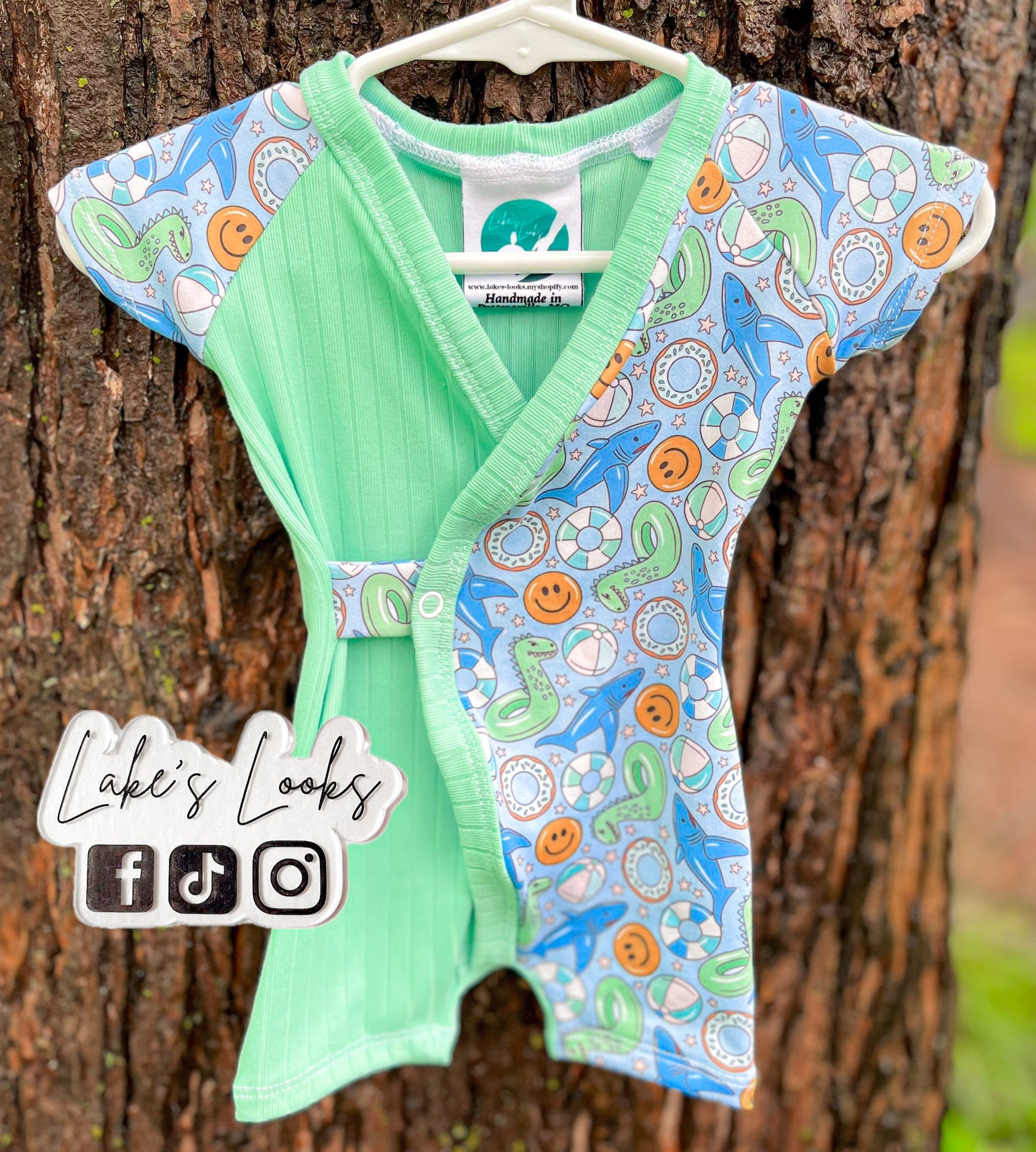 RTS (NB) Pool Floaties River Romper Shortie