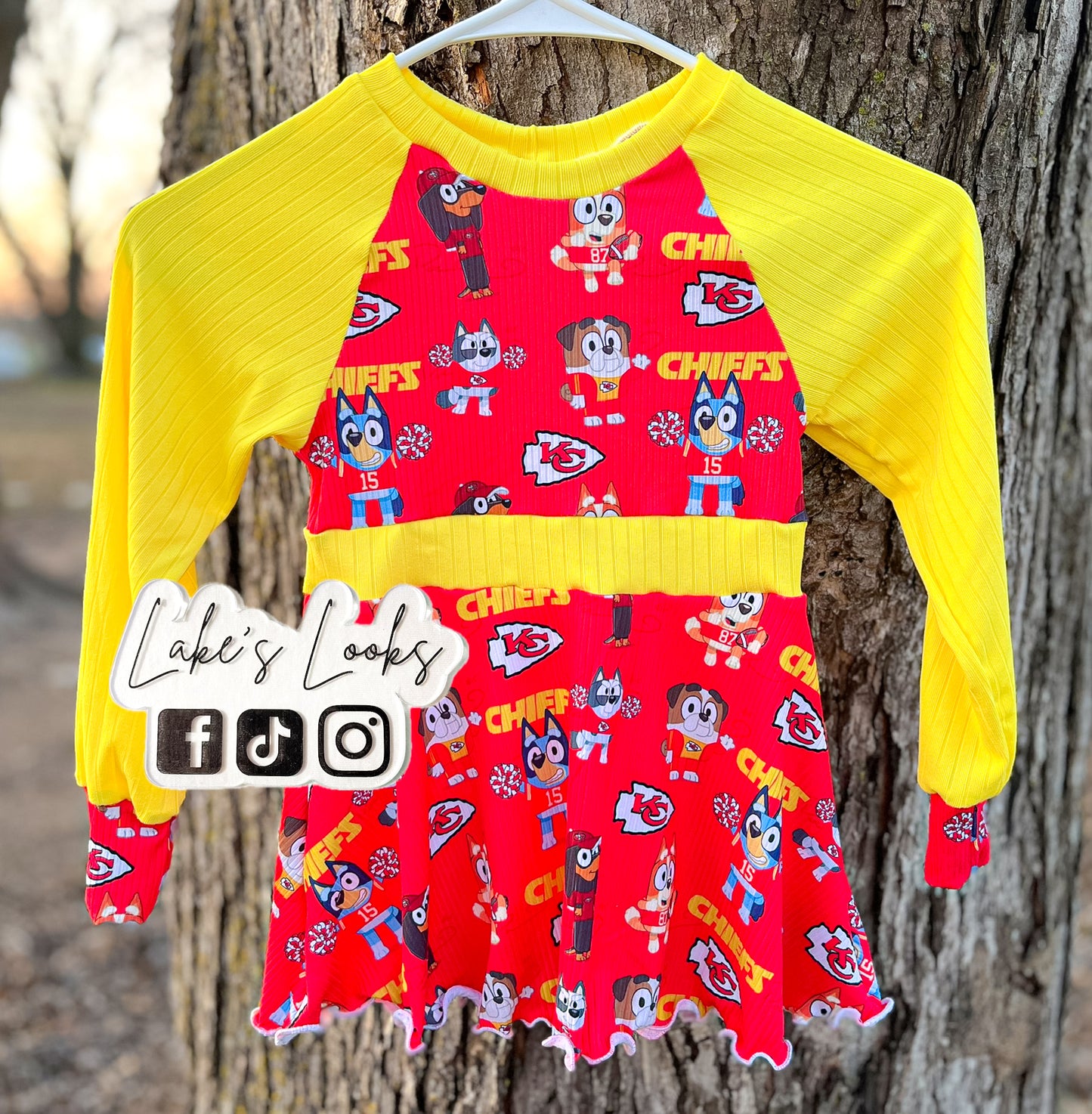 RTS (5T) KC Dogs Football Peplum