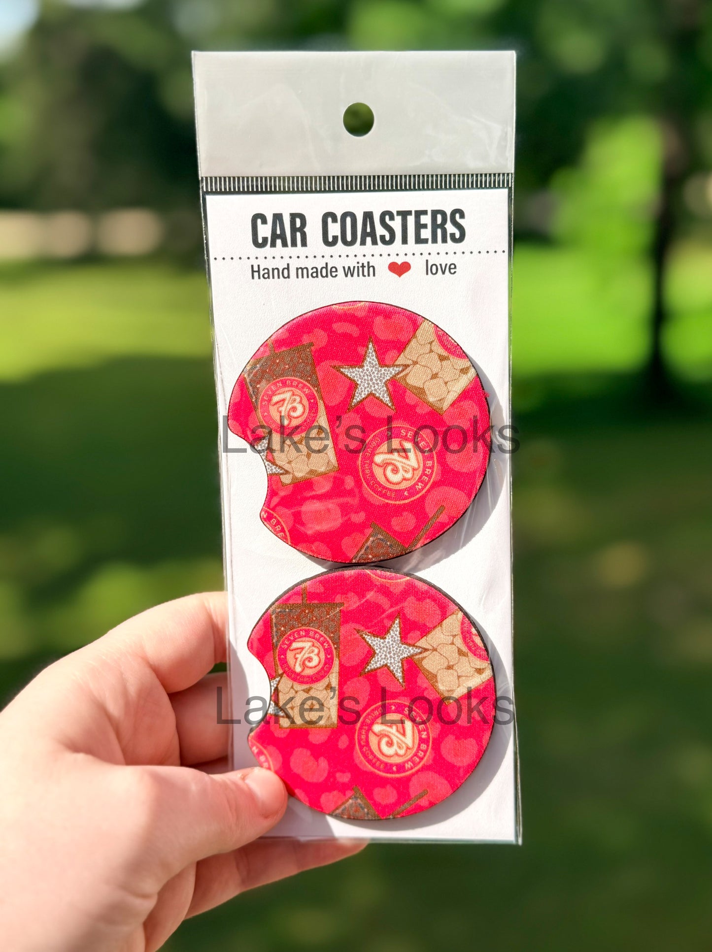 Pink 7B Car Coaster Set