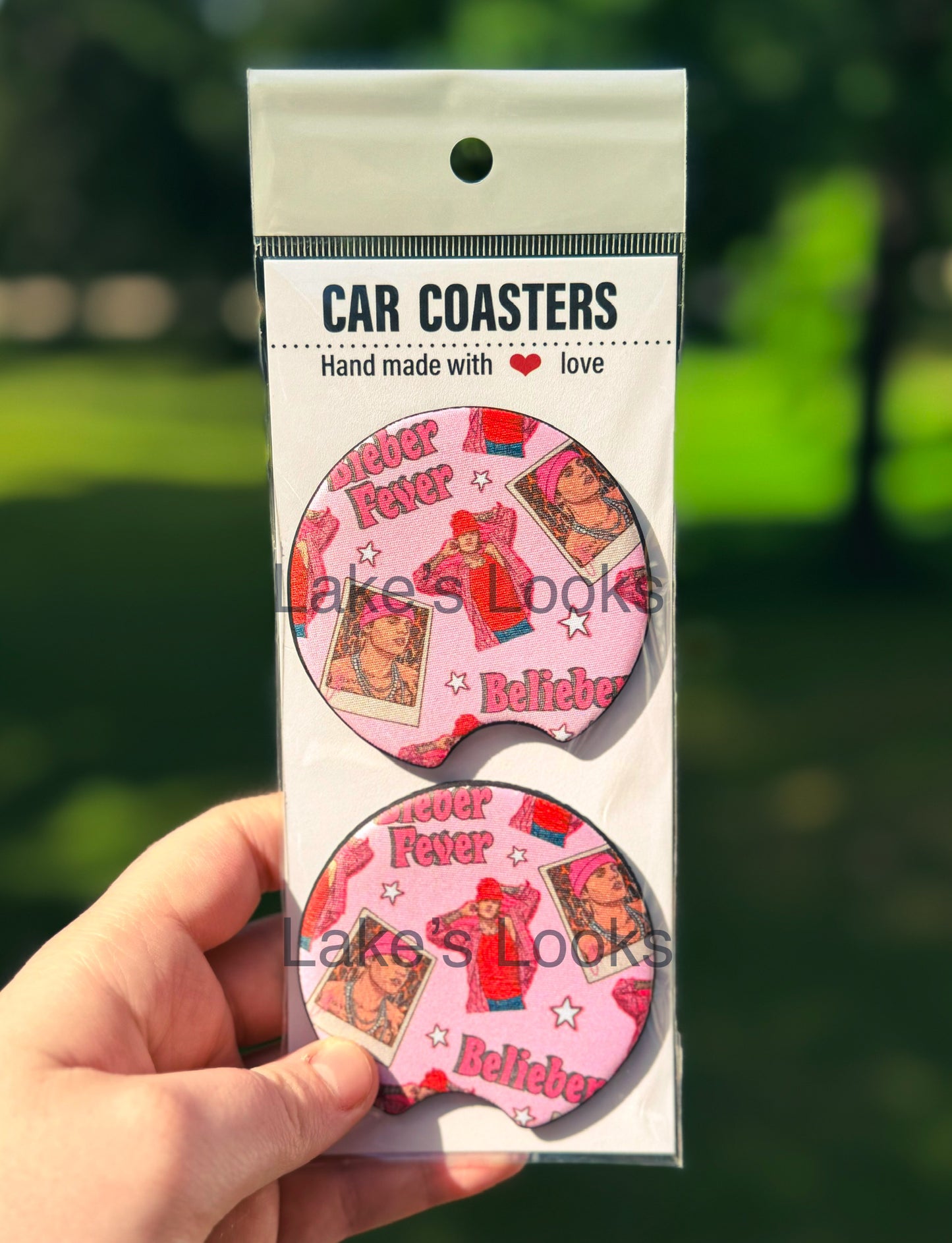 Pink JB Car Coaster Set