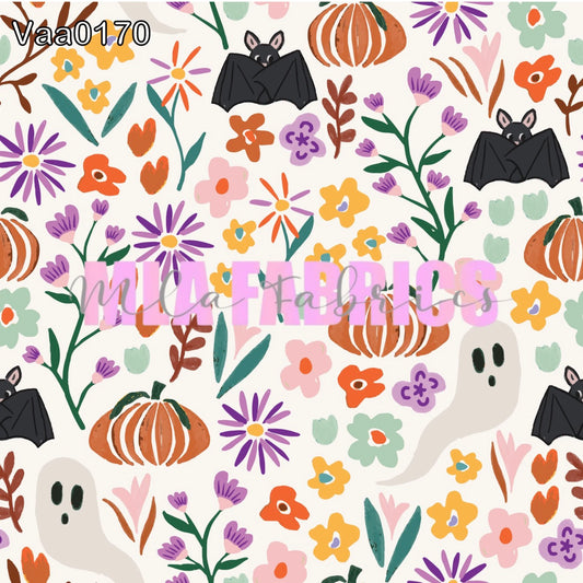 Floral Bats & Pumpkins