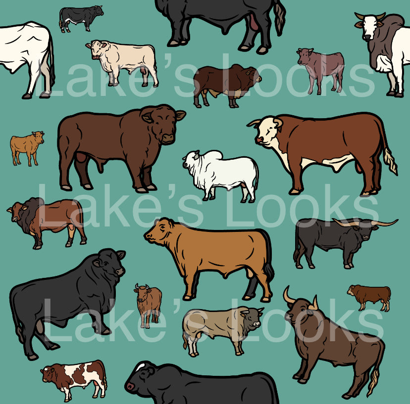 Teal Cows