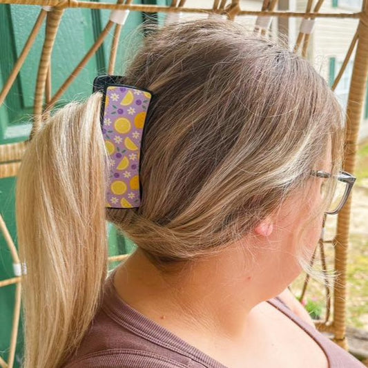 Purple Lemon Claw Clip